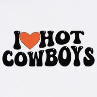 I Love Hot Cowboys Groovy Retro I Love Cowboys Long Sleeve Shirt