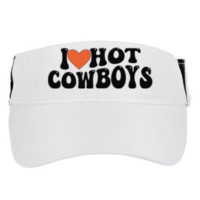 I Love Hot Cowboys Groovy Retro I Love Cowboys Adult Drive Performance Visor