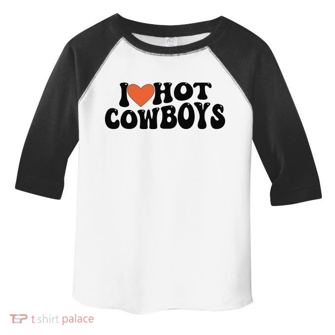 I Love Hot Cowboys Groovy Retro I Love Cowboys Toddler Fine Jersey T-Shirt