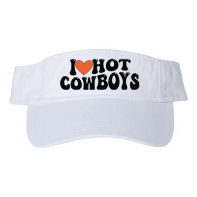 I Love Hot Cowboys Groovy Retro I Love Cowboys Valucap Bio-Washed Visor