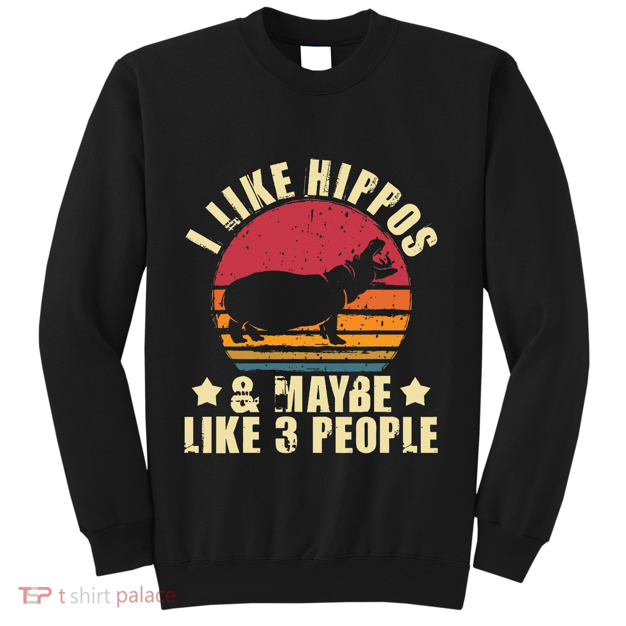 I Like Hippos & Maybe Like 3 People Zookeeper Hippopotamus Sweatshirt