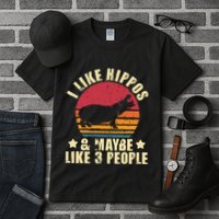 I Like Hippos & Maybe Like 3 People Zookeeper Hippopotamus Tall T-Shirt