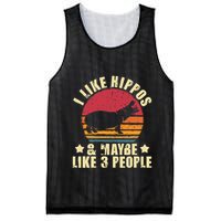 I Like Hippos & Maybe Like 3 People Zookeeper Hippopotamus Mesh Reversible Basketball Jersey Tank