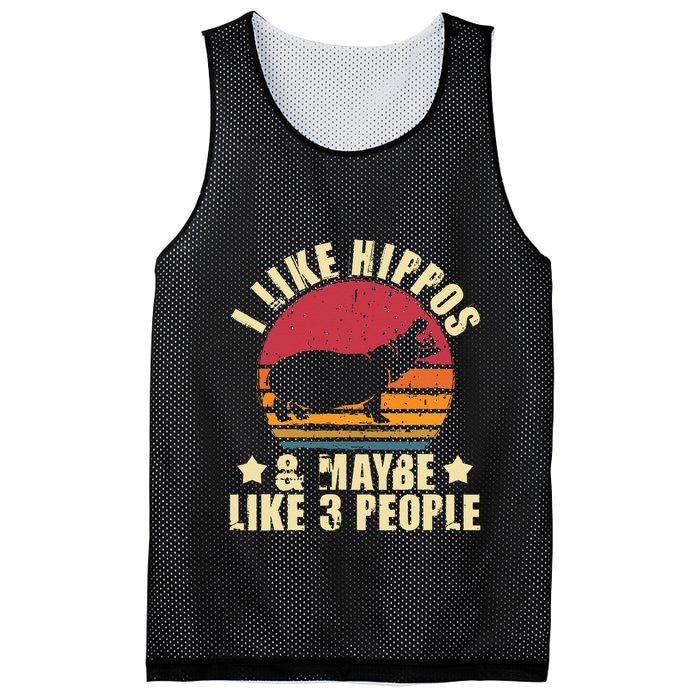 I Like Hippos & Maybe Like 3 People Zookeeper Hippopotamus Mesh Reversible Basketball Jersey Tank