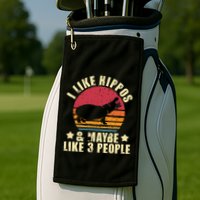 I Like Hippos & Maybe Like 3 People Zookeeper Hippopotamus Golf Towel