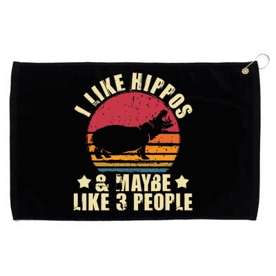 I Like Hippos & Maybe Like 3 People Zookeeper Hippopotamus Grommeted Golf Towel