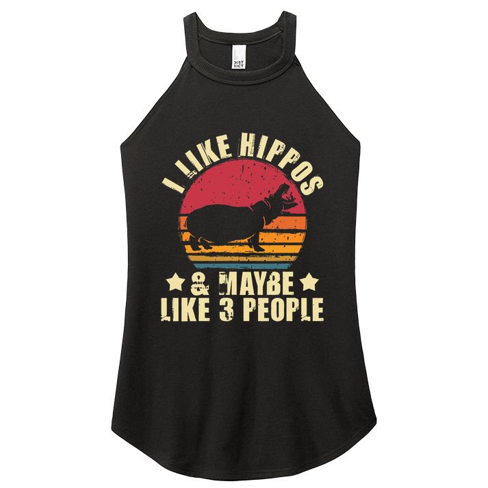 I Like Hippos & Maybe Like 3 People Zookeeper Hippopotamus Women's Perfect Tri Rocker Tank