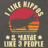 I Like Hippos & Maybe Like 3 People Zookeeper Hippopotamus Cotton Canvas Backpack