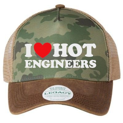 I Love Hot Engineers Funny Math Science Construct Invent Job Legacy Tie Dye Trucker Hat