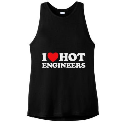I Love Hot Engineers Funny Math Science Construct Invent Job Ladies PosiCharge Tri-Blend Wicking Tank