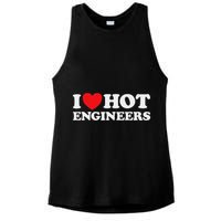 I Love Hot Engineers Funny Math Science Construct Invent Job Ladies PosiCharge Tri-Blend Wicking Tank