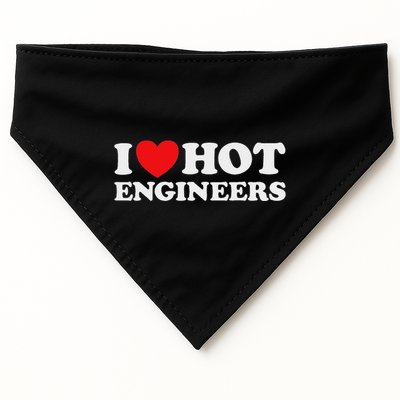 I Love Hot Engineers Funny Math Science Construct Invent Job USA-Made Doggie Bandana