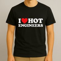 I Love Hot Engineers Funny Math Science Construct Invent Job T-Shirt