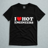 I Love Hot Engineers Funny Math Science Construct Invent Job T-Shirt