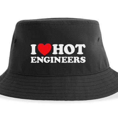 I Love Hot Engineers Funny Math Science Construct Invent Job Sustainable Bucket Hat