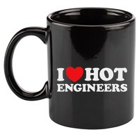 I Love Hot Engineers Funny Math Science Construct Invent Job 11oz C Handle Ceramic Mug