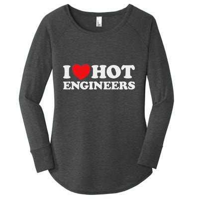 I Love Hot Engineers Funny Math Science Construct Invent Job Women's Perfect Tri Tunic Long Sleeve Shirt