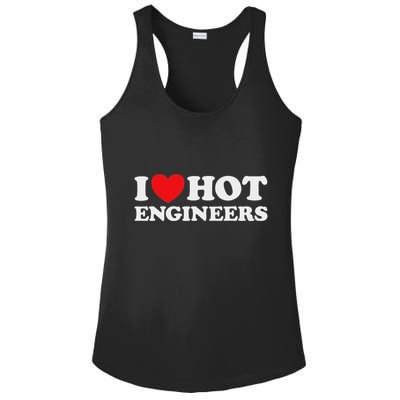 I Love Hot Engineers Funny Math Science Construct Invent Job Ladies PosiCharge Competitor Racerback Tank