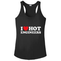 I Love Hot Engineers Funny Math Science Construct Invent Job Ladies PosiCharge Competitor Racerback Tank