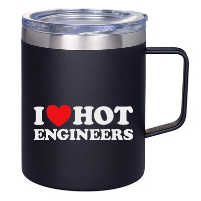 I Love Hot Engineers Funny Math Science Construct Invent Job 12oz Stainless Steel Coffee Mug
