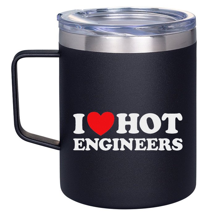 I Love Hot Engineers Funny Math Science Construct Invent Job 12oz Stainless Steel Coffee Mug