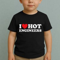 I Love Hot Engineers Funny Math Science Construct Invent Job Toddler T-Shirt