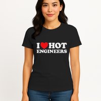 I Love Hot Engineers Funny Math Science Construct Invent Job Womens T-Shirt