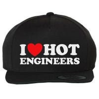 I Love Hot Engineers Funny Math Science Construct Invent Job Wool Snapback Cap