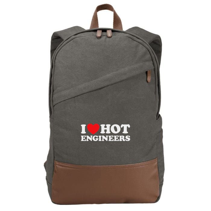 I Love Hot Engineers Funny Math Science Construct Invent Job Cotton Canvas Backpack