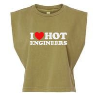 I Love Hot Engineers Funny Math Science Construct Invent Job Garment-Dyed Women's Muscle Tee