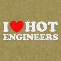 I Love Hot Engineers Funny Math Science Construct Invent Job Garment-Dyed Women's Muscle Tee