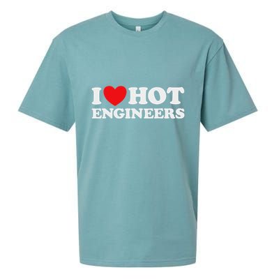 I Love Hot Engineers Funny Math Science Construct Invent Job Sueded Cloud Jersey T-Shirt