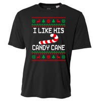 I Like His Candy Cane Funny Couples Ugly Christmas Sweater Cooling Performance Crew T-Shirt