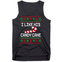 I Like His Candy Cane Funny Couples Ugly Christmas Sweater Tank Top