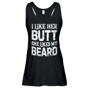 I Like Her Butt She Likes My Beard Funny Joke Ladies Essential Flowy Tank