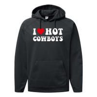 I Love Hot Cow I Heart Cow Funny Country Western Performance Fleece Hoodie