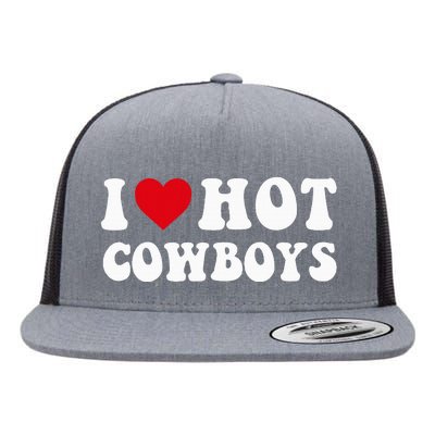 I Love Hot Cow I Heart Cow Funny Country Western Flat Bill Trucker Hat