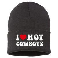 I Love Hot Cow I Heart Cow Funny Country Western Sustainable Knit Beanie