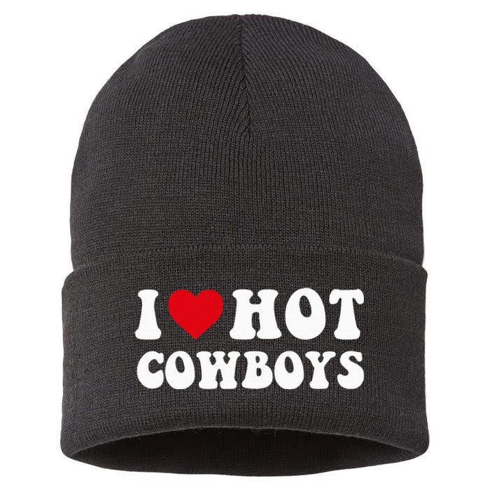 I Love Hot Cow I Heart Cow Funny Country Western Sustainable Knit Beanie