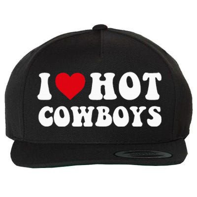 I Love Hot Cow I Heart Cow Funny Country Western Wool Snapback Cap