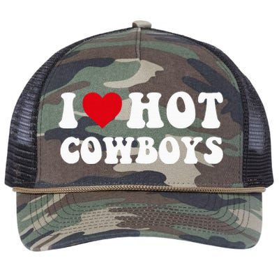 I Love Hot Cow I Heart Cow Funny Country Western Retro Rope Trucker Hat Cap