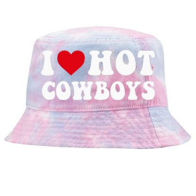 I Love Hot Cow I Heart Cow Funny Country Western Tie-Dyed Bucket Hat