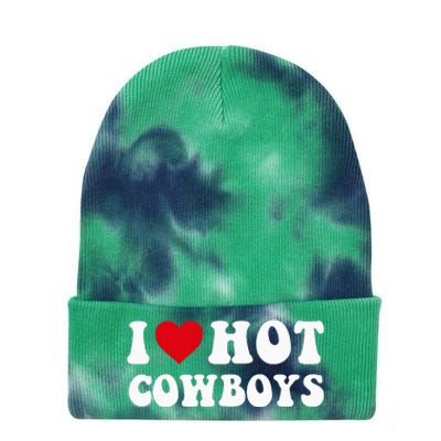 I Love Hot Cow I Heart Cow Funny Country Western Tie Dye 12in Knit Beanie