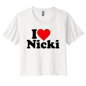 I Love Heart Nicki Women's Crop Top Tee