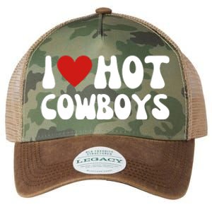 I Love Hot Cowboys I Heart Cowboys Funny Country Western Legacy Tie Dye Trucker Hat