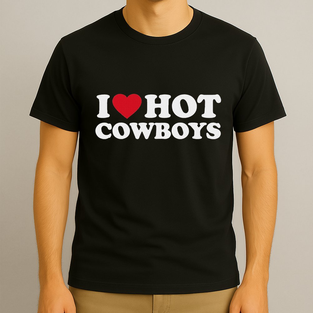 I Love Hot Cowboys I Heart Hot Cowboys Cute Rodeo Western T-Shirt