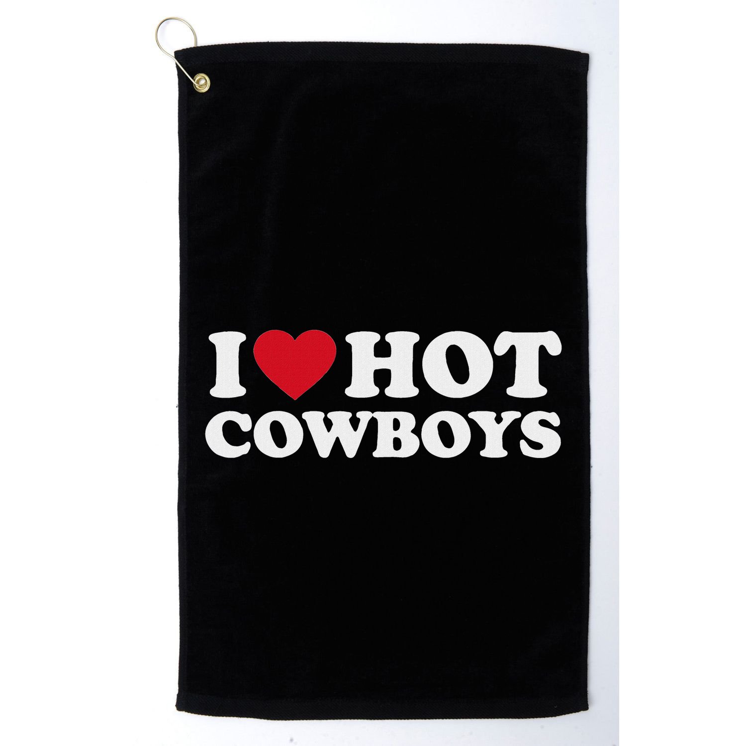 I Love Hot Cowboys I Heart Hot Cowboys Cute Rodeo Western Golf Towel