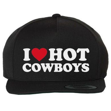 I Love Hot Cowboys I Heart Hot Cowboys Cute Rodeo Western Wool Snapback Cap
