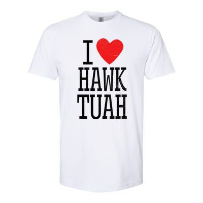 I Love Hawk Tuah Heart Guy Spit Joke Wet That Thang Softstyle® CVC T-Shirt