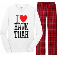 I Love Hawk Tuah Heart Guy Spit Joke Wet That Thang Long Sleeve Pajama Set